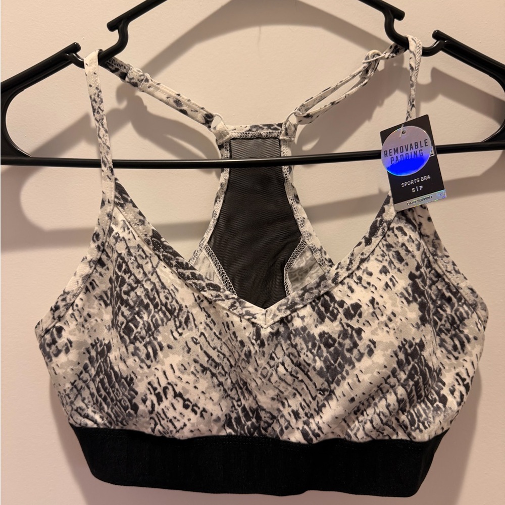 NWT Victoria Secret PINK Logo Sports Bra Sz S/P  Python Print